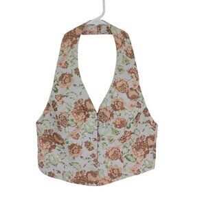 En Saison Floral Halter Neck Vest  Top With Open Back Womens